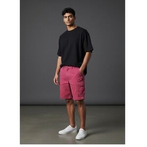 Polo Ralph Lauren Mens Pink Cargo Shorts Classic Fit Cotton Twill Size 46